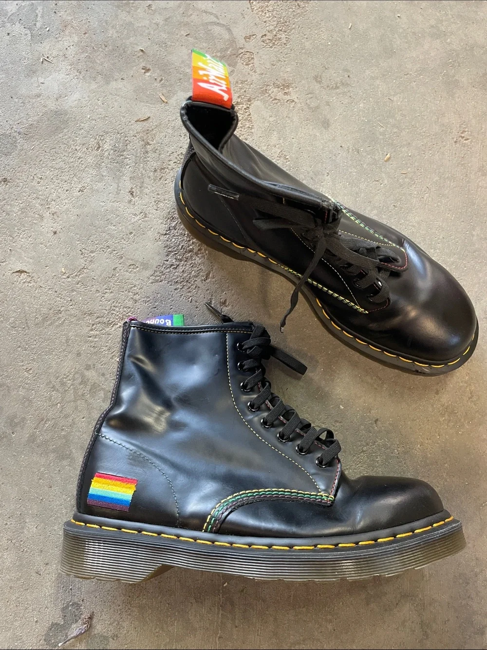 DR. MARTENS Unisex 1460 For Pride Smooth Leather Lace Up Boots Size 8M/9W Black - Picture 4 of 14
